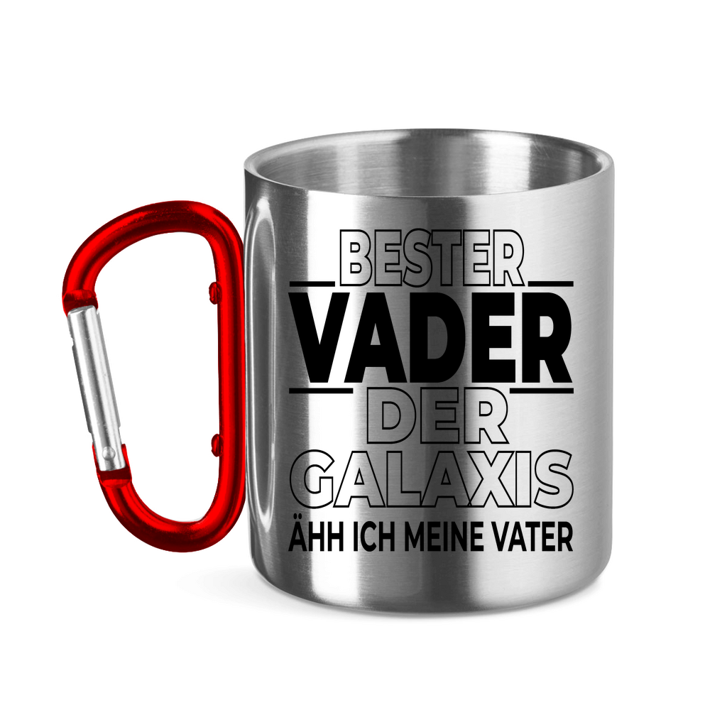 Bester Vader der Galaxis ähh ich meine Vater - Edelstahltasse mit Karabinergriff Red 11 oz.