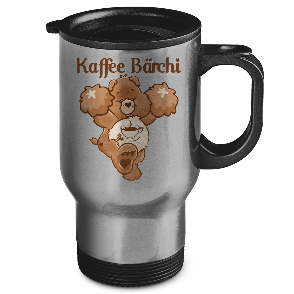 Kaffee Bärchi - Glücksbärchi - Edelstahl-Thermobecher Silver