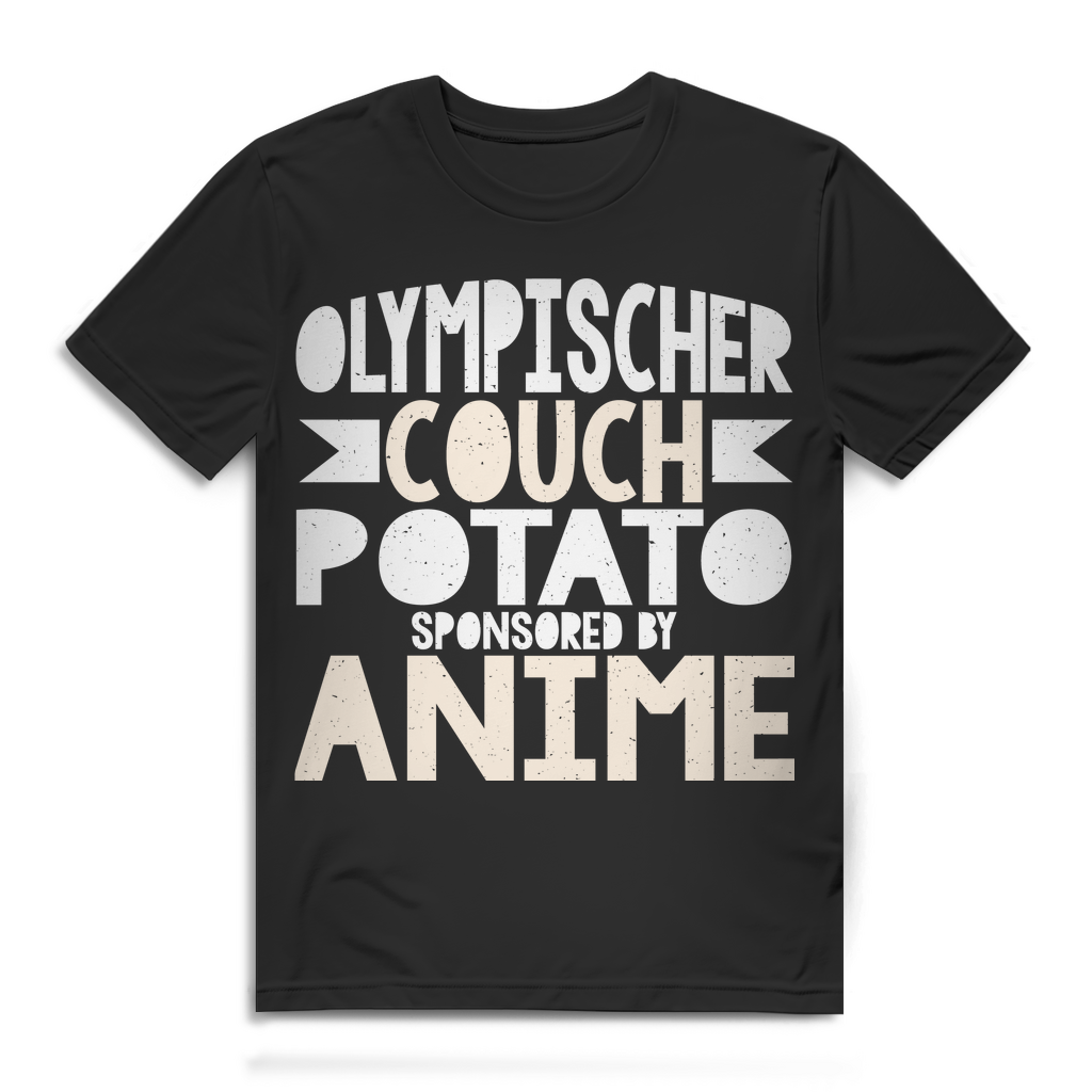 Herren T-Shirt Olympischer Couch Potato Sponsored by Anime Shirt Black