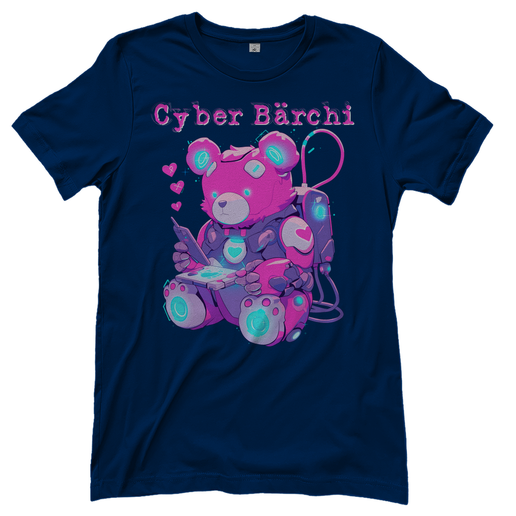 Cyber Bärchi - Glücksbärchi - Damenshirt Navy