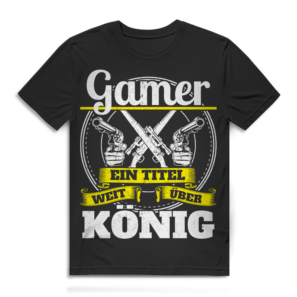 Gamer Ein Titel über König – Zocker T-Shirt Männer mit Gaming Spruch Design Black
