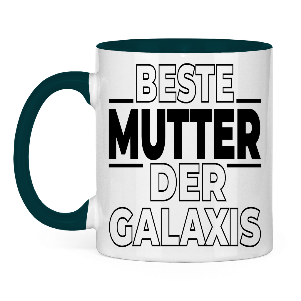 Beste Mutter der Galaxis - Tasse zweifarbig Petrol