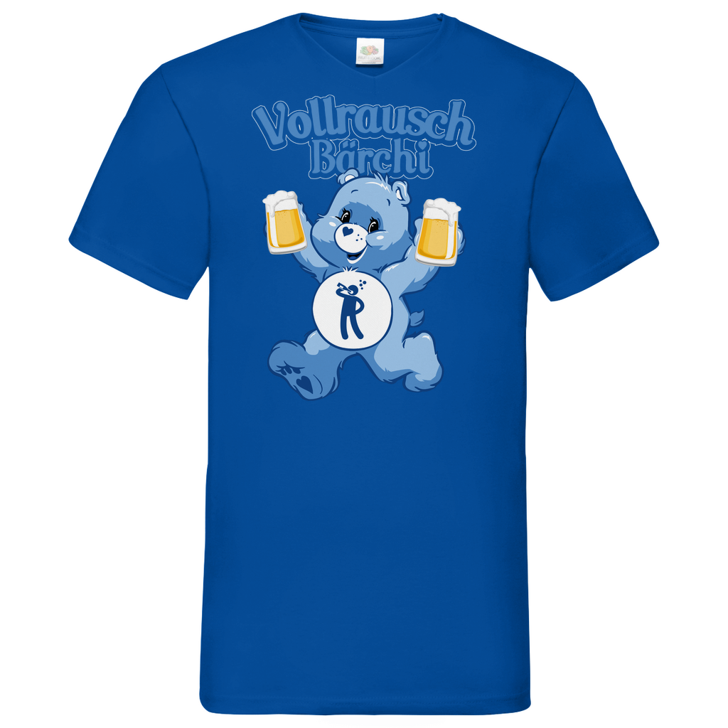Vollrausch Bärchi - Glücksbärchi - Herren V-Neck Shirt Royal Blue