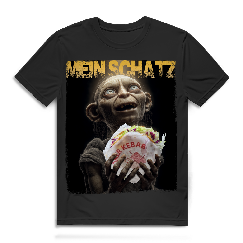 Gollum Döner Mein Schatz LOTR - Herren Premium Bio T-Shirt Black
