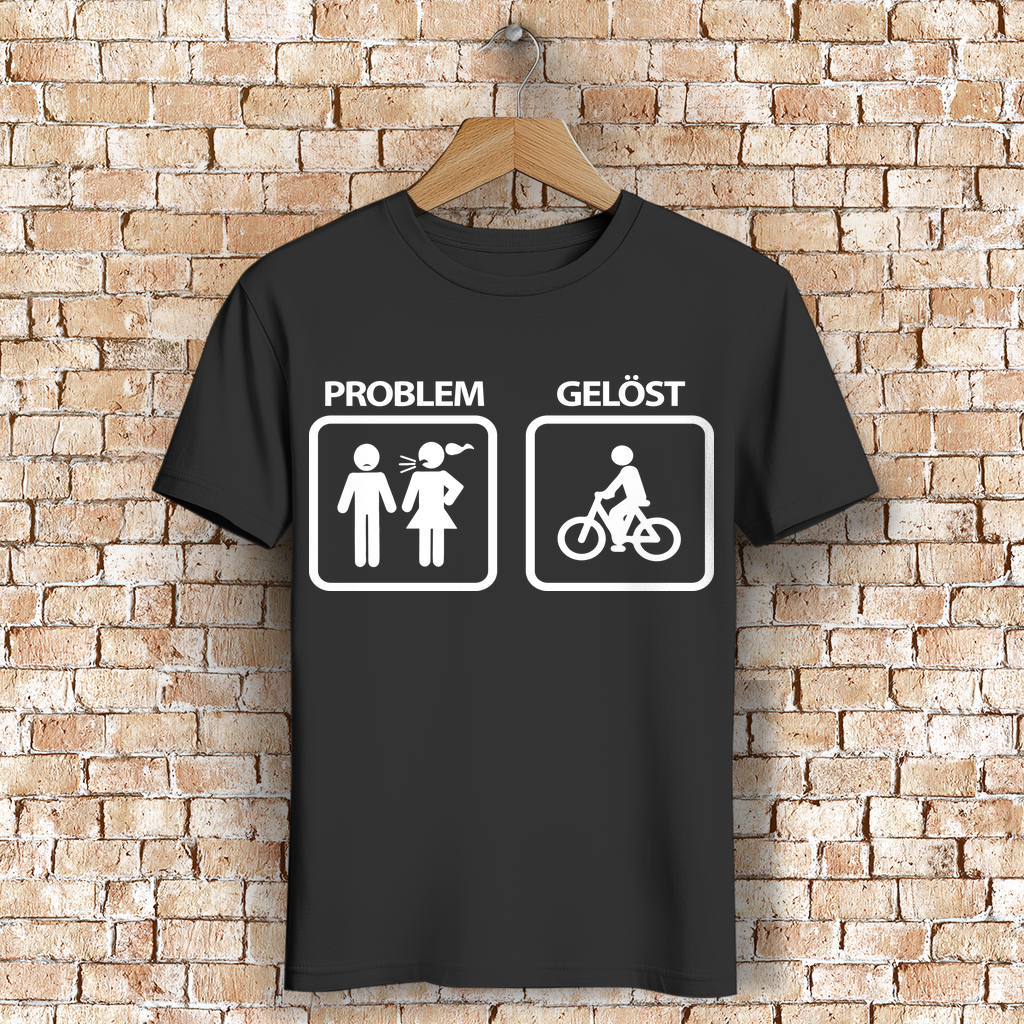 Fahrrad Shirt – Problem Gelöst – Lustiges Biker T-Shirt für Herren