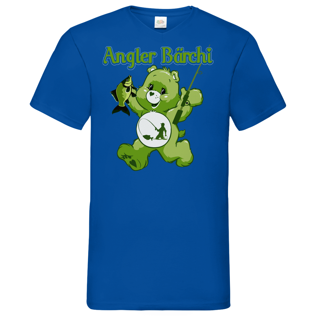 Angler Bärchi - Glücksbärchi - Herren V-Neck Shirt Royal Blue