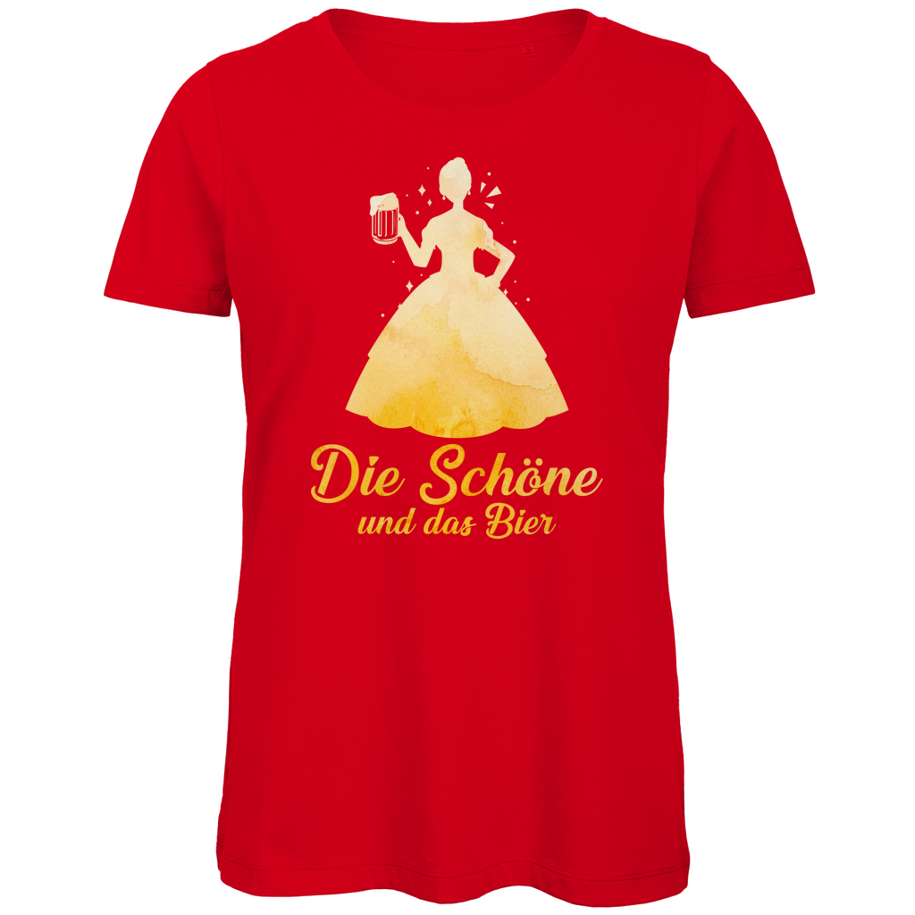 Die schöne und das Bier - Prinzessin Aquarell - Damen Premium Bio T-Shirt Red