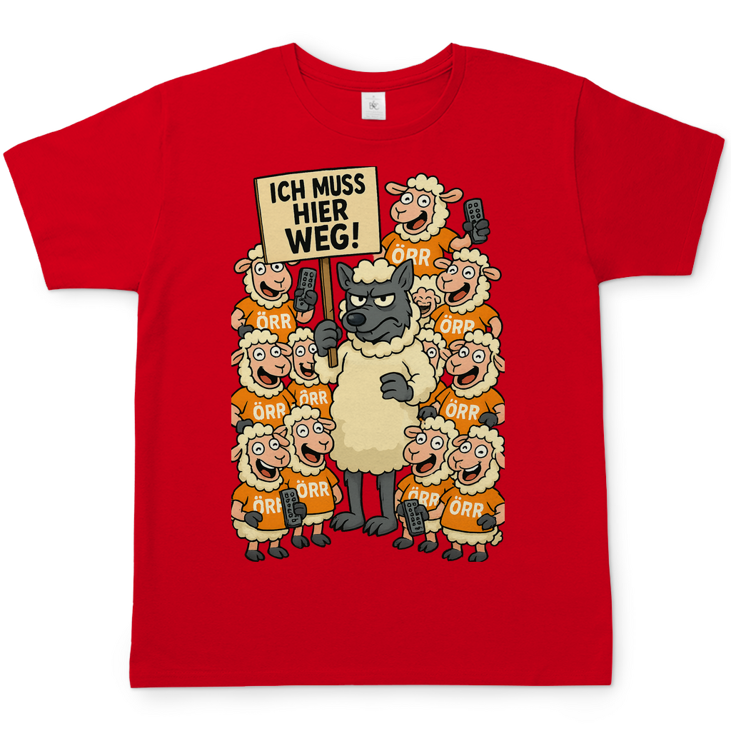 Wolf unter Schlafschafen ich muss hier weg - Herren T-Shirt