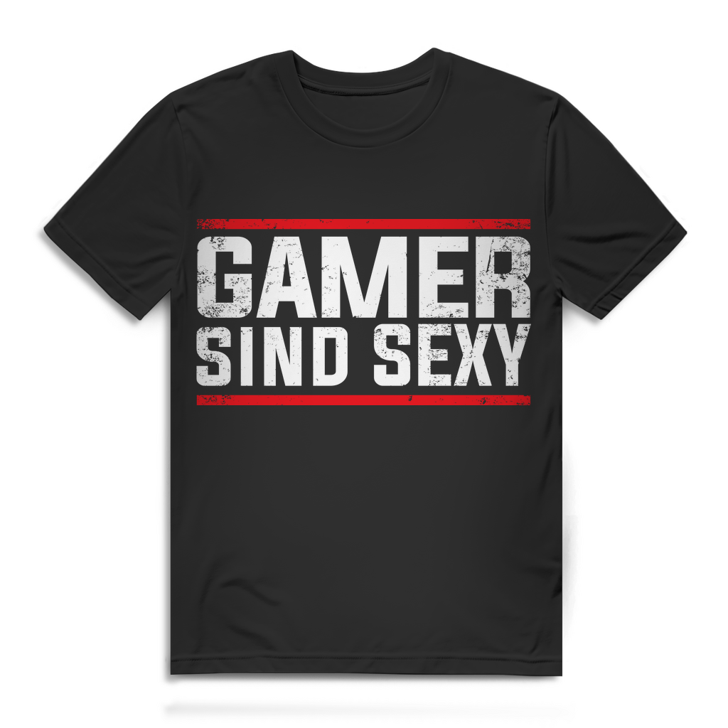 Gaming Shirt Herren – Gamer sind sexy – Fun-Statement T-Shirt aus Bio-Baumwolle Black