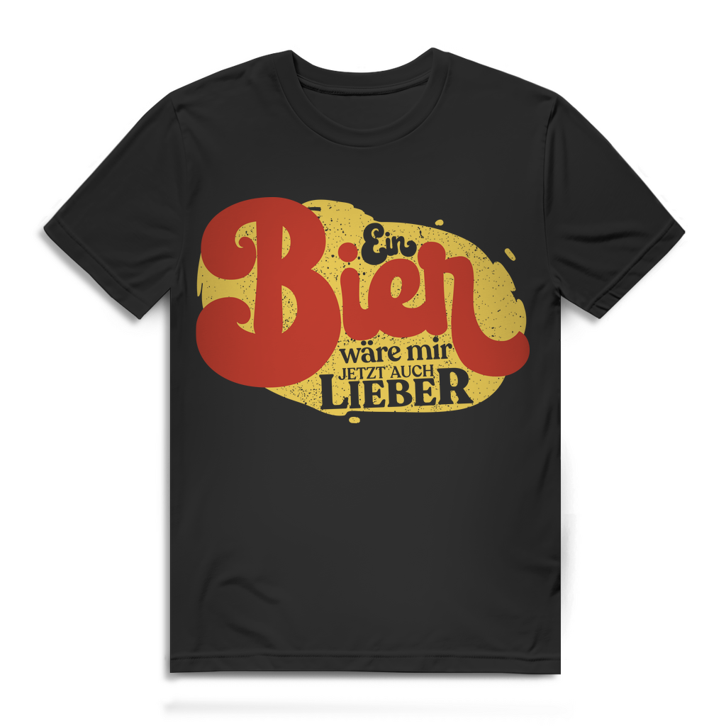 Ein Bier wäre mir jetzt auch lieber – Lustiges Bier T-Shirt für Männer 2. Black