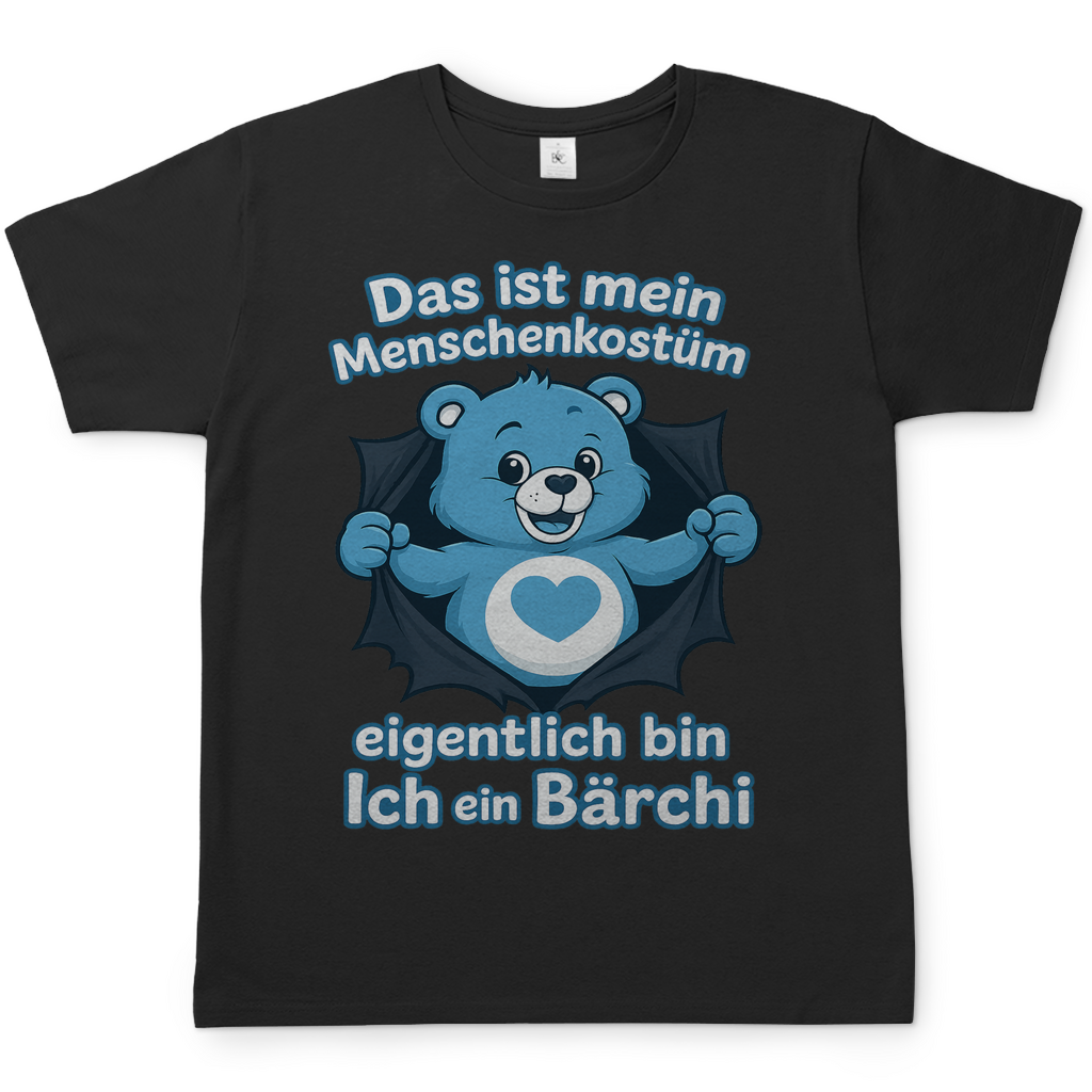 Herren T-Shirt Menschenkostüm eigentlich bin ich ein Bärchi Black