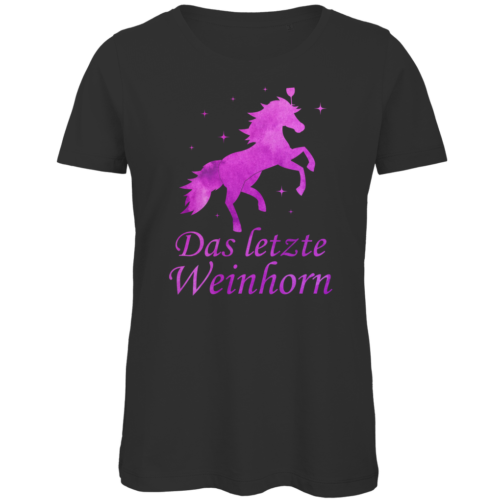 Das letzte Weinhorn - Prinzessin Aquarell - Damen Premium Bio T-Shirt Black