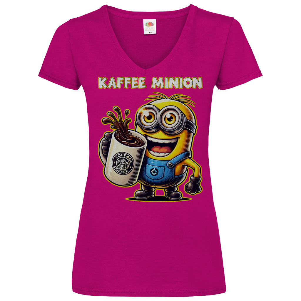 Kaffee Minion - V-Neck Damenshirt