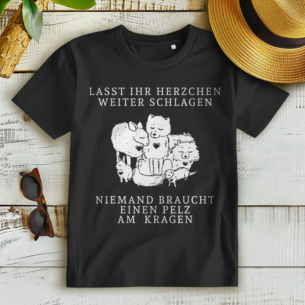 Tierschutz Statement Shirt Damen – Lasst ihr Herzchen weiter schlagen Bio Tee