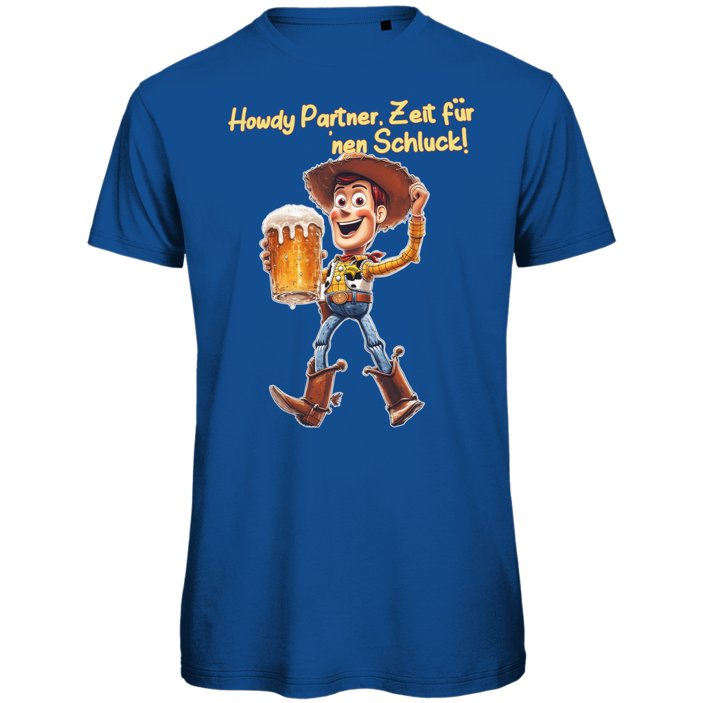 Howdy Partner Zeit für nen Schluck - Woody Toy Story - Herren Premium Bio T-Shirt Royal Blue
