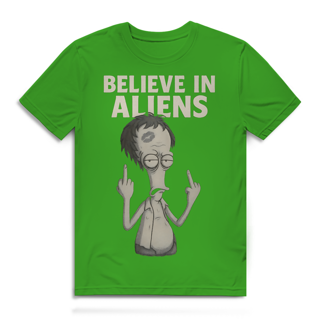 Roger Smith American Dad Believe in Aliens - Herren Premium Bio T-Shirt Real Green