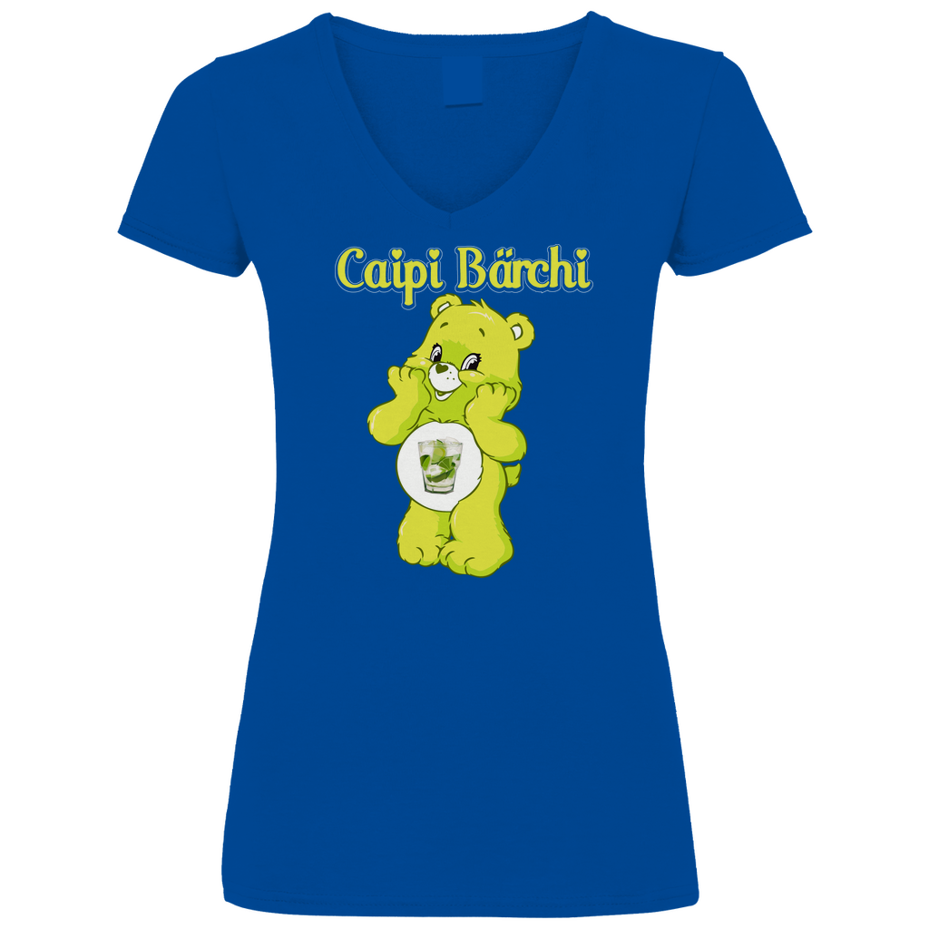 Caipi Bärchi - Glücksbärchi - V-Neck Damenshirt Royal Blue XL