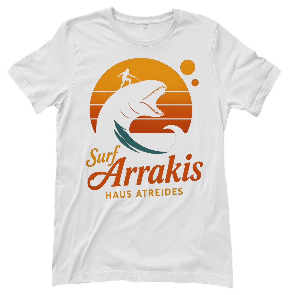 Surf Arrakis Sandwurm Retro Vintage Dune Haus Atreides - Damen T-Shirt White