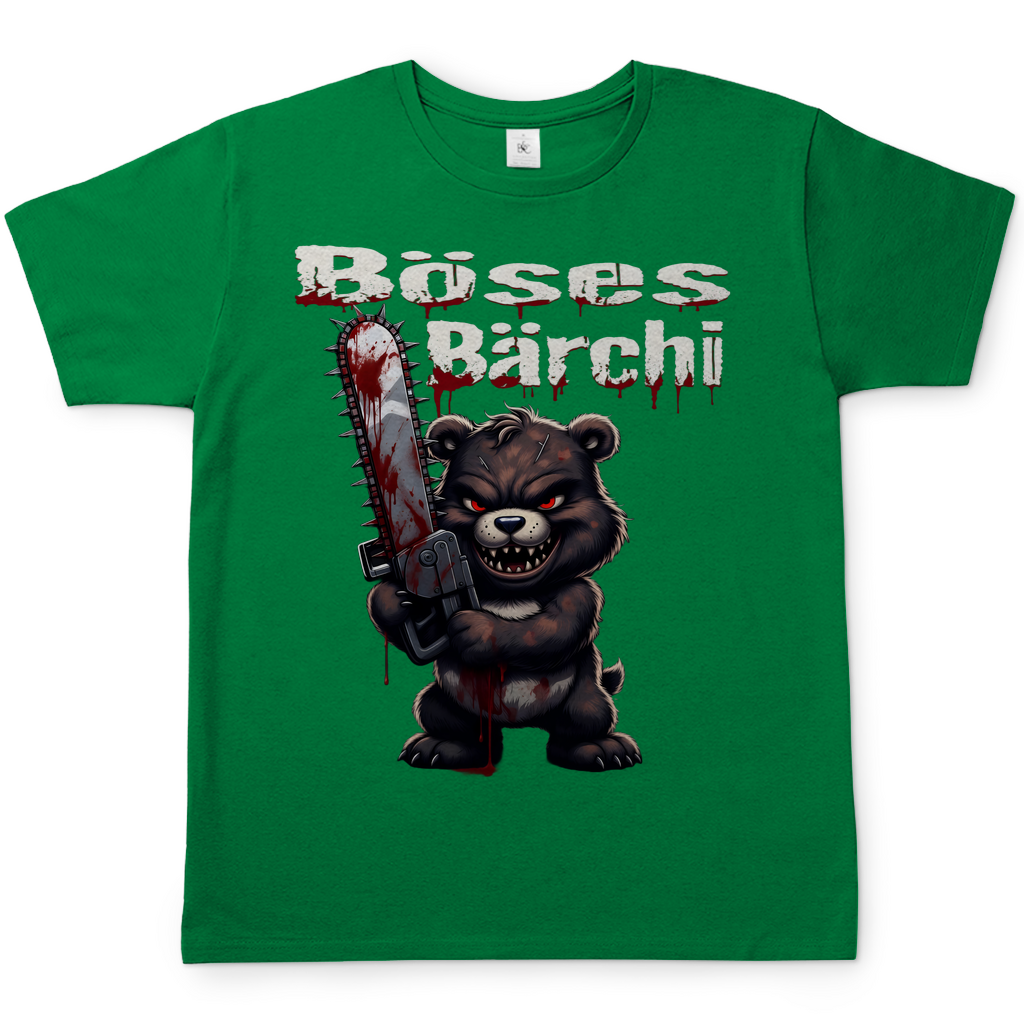 Böses Bärchi Kettensäge Herren T-Shirt Kelly Green
