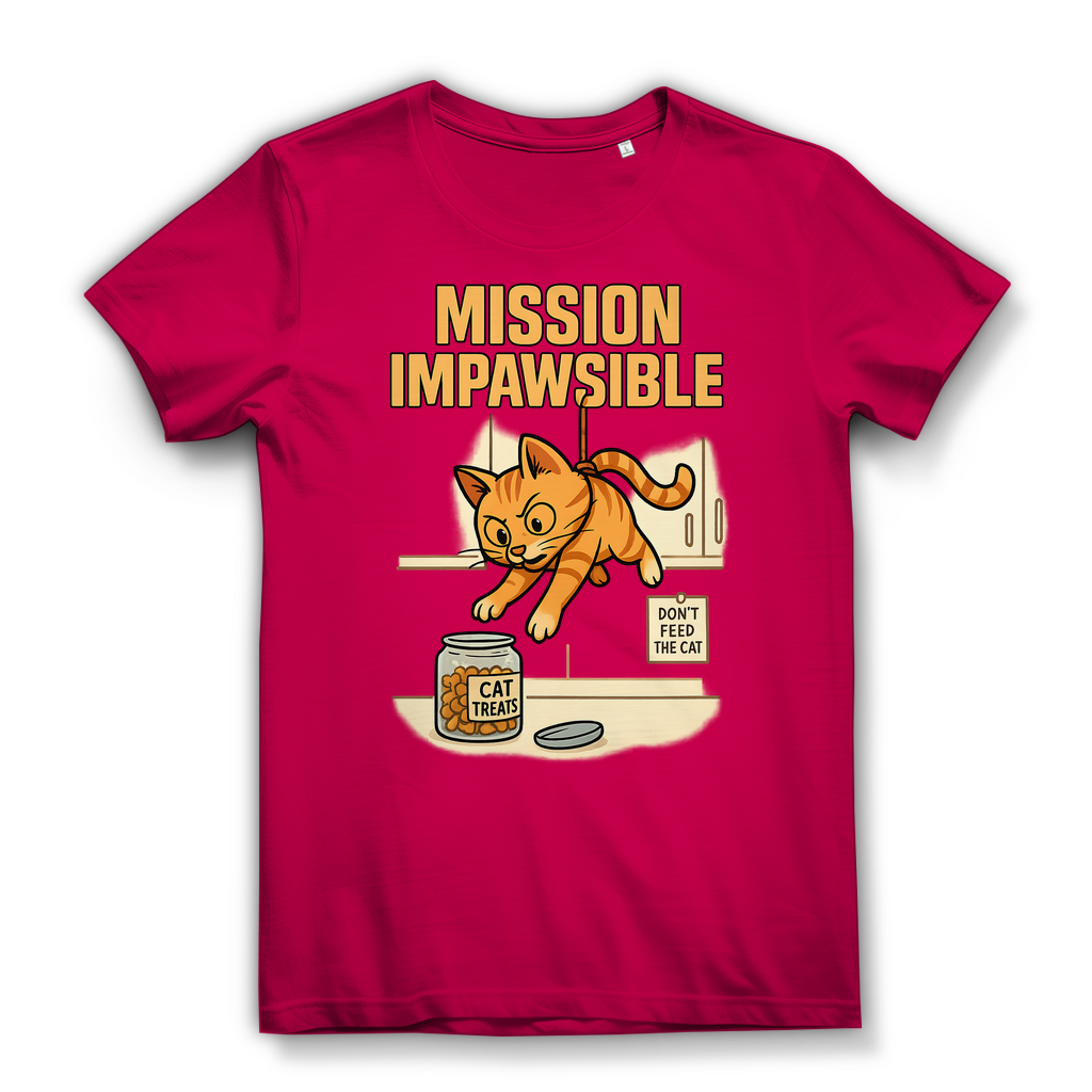 Mission Impawsible Katze - Damen Premium Bio T-Shirt Fuchsia