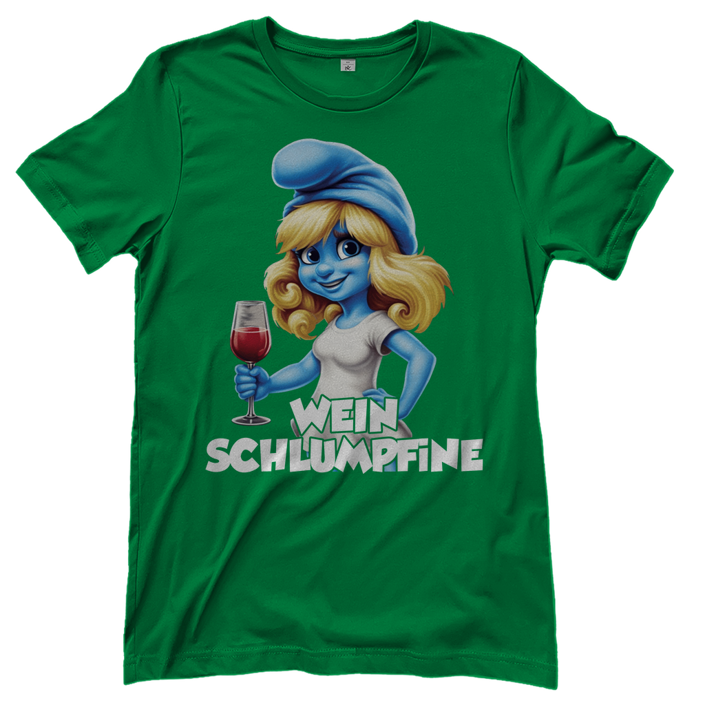 Wein Schlumpfine Grafik - Damenshirt Kelly Green