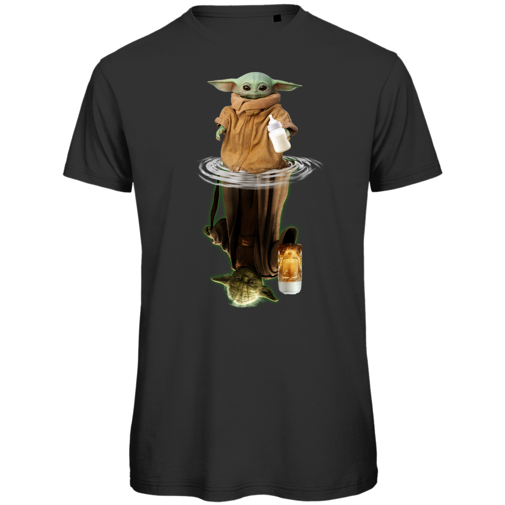 Baby Grogu und Meister Yoda mit Bier - Herren Premium Bio T-Shirt Black