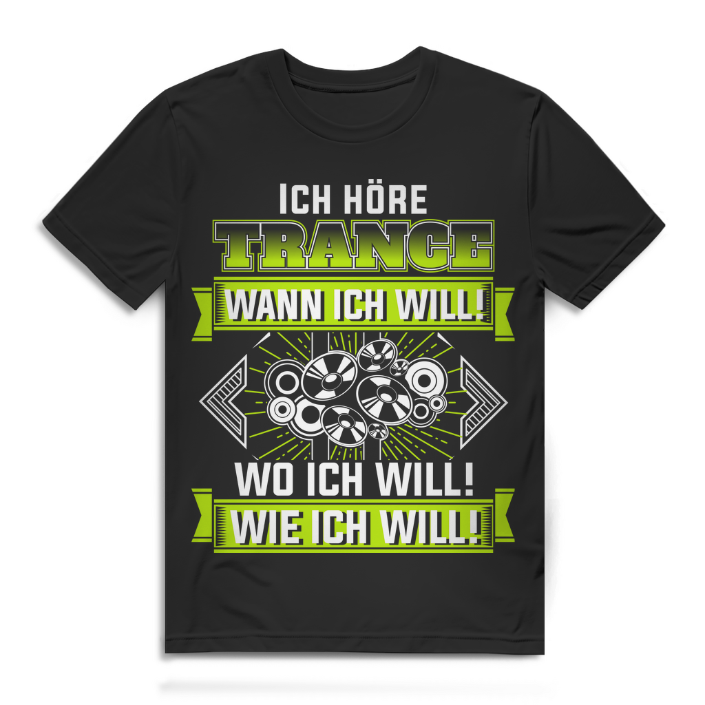 Trance Musik Shirt Herren – Festival T-Shirt mit Spruch für EDM- und Rave-Fans Black