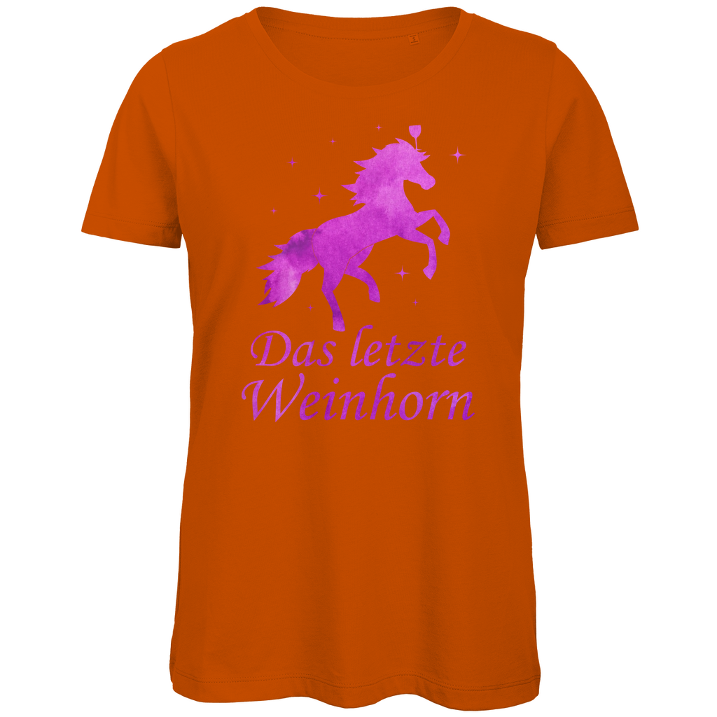 Das letzte Weinhorn - Prinzessin Aquarell - Damen Premium Bio T-Shirt Urban Orange
