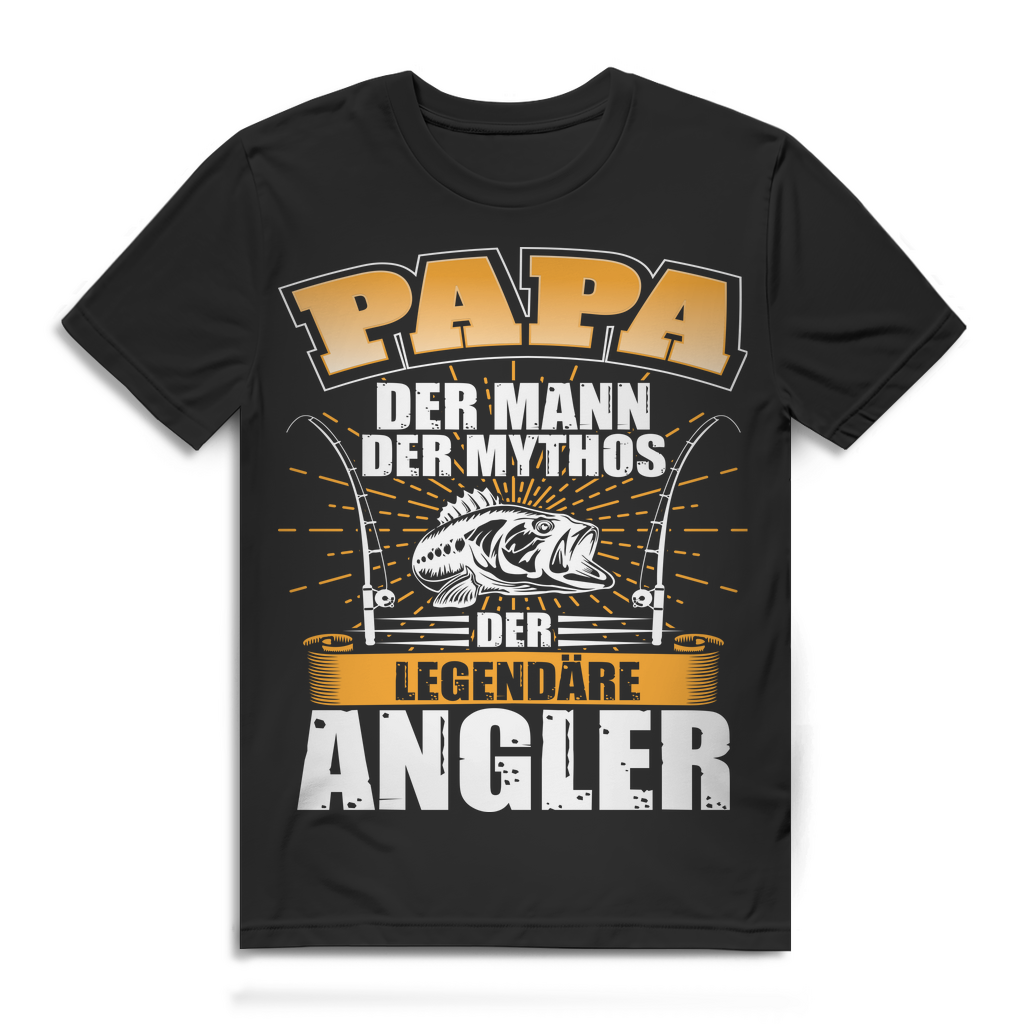 Papa Angler Shirt Männer – Der legendäre Vater mit Angelpower Black
