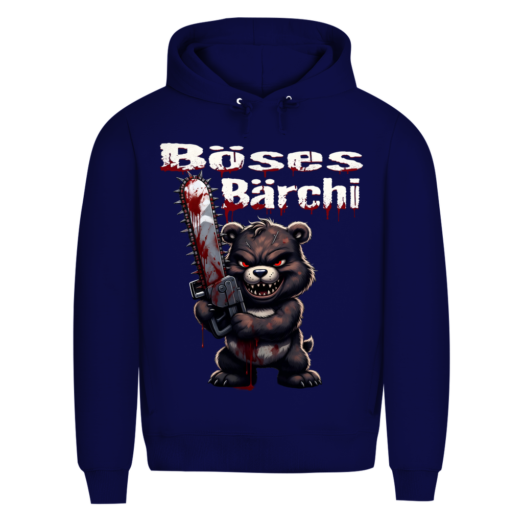 Böses Bärchi Kettensäge Herren Premium Bio Hoodie Navy Blue