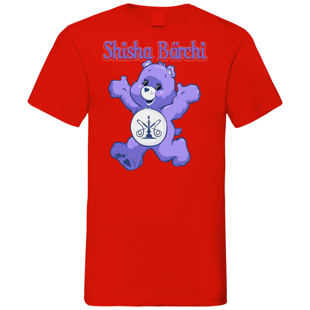 Shisha Bärchi - Glücksbärchi - Herren V-Neck Shirt Red