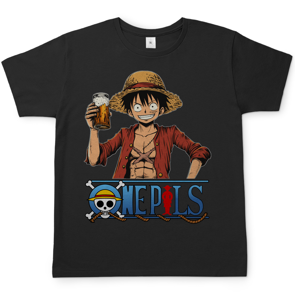 One Pils - One Piece Ruffy - Herren Shirt Black