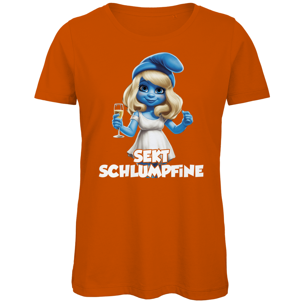 Sekt Schlumpfine Grafik - Damen Premium Bio T-Shirt Urban Orange