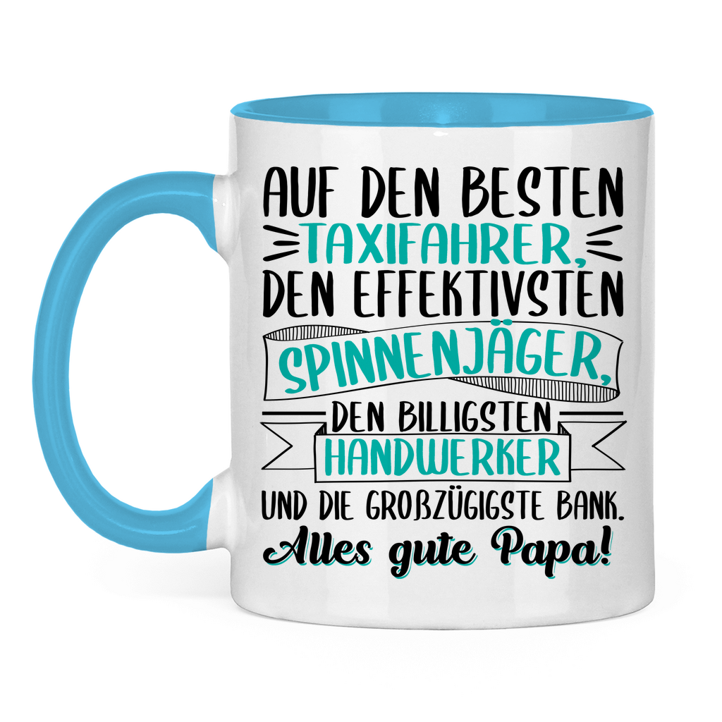 Auf den besten. Alles gute Papa! - Tasse zweifarbig Light Blue
