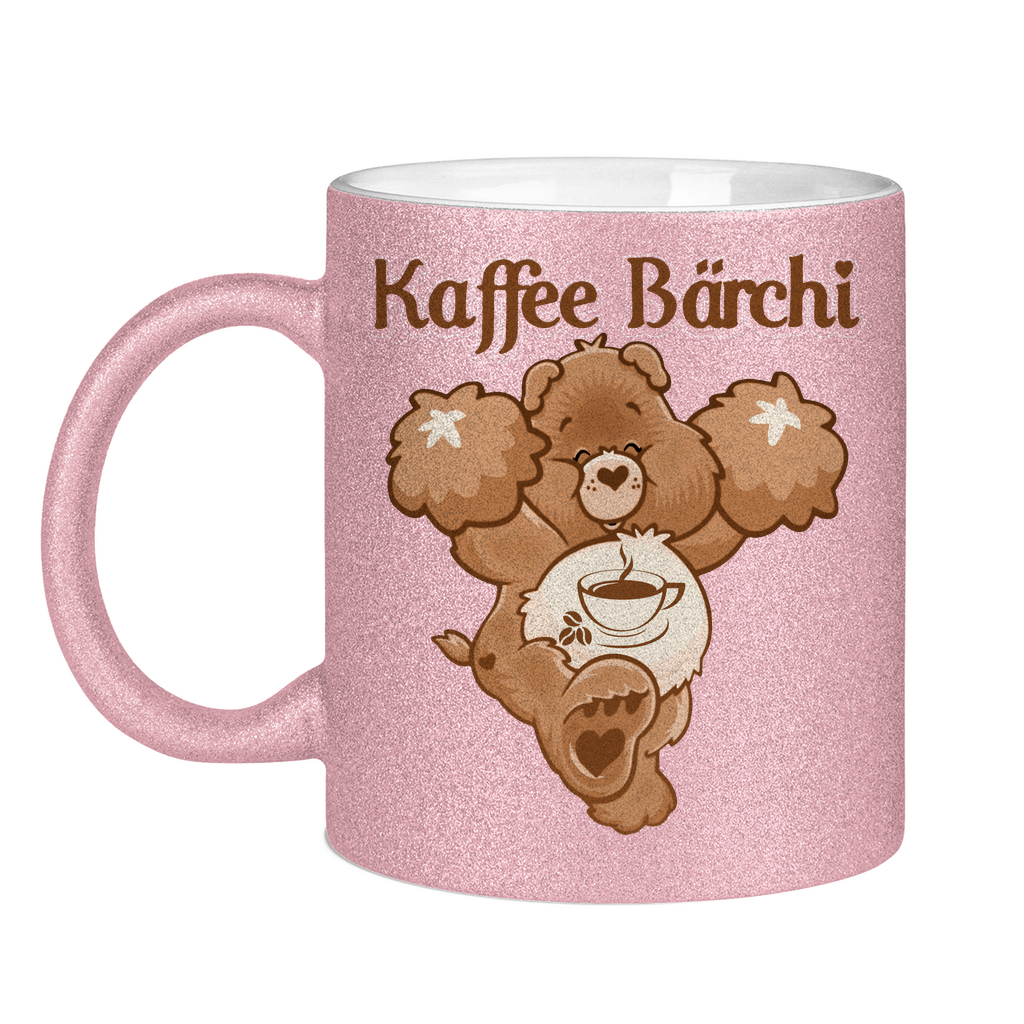 Kaffee Bärchi - Glücksbärchi - Glitzertasse Pink Glitter