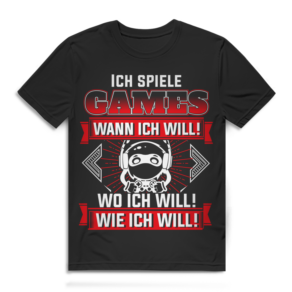 Gaming Shirt Männer – Ich spiele Games wann ich will – Gamer T-Shirt Geschenk Black