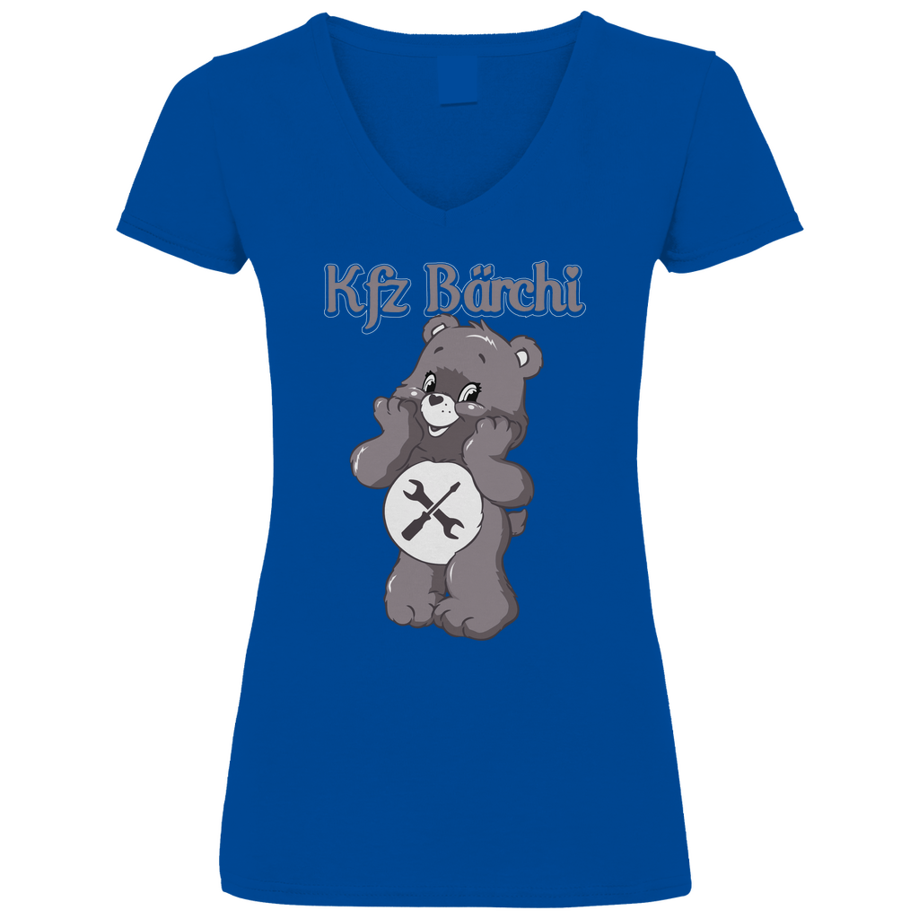 KFZ Bärchi - Glücksbärchi - V-Neck Damenshirt Royal Blue XL