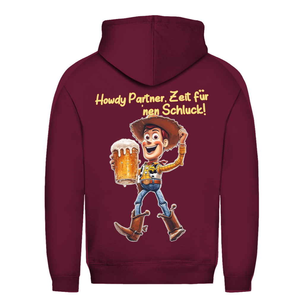 Howdy Partner Zeit für nen Schluck - Woody Toy Story - Damen Hoodie Burgundy