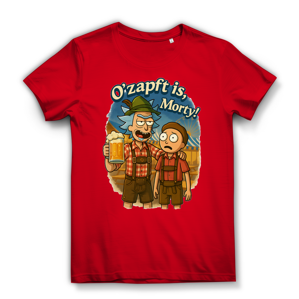 O´Zapft is Morty! Rick & Morty Oktoberfest Bier - Damen Premium Bio T-Shirt Red