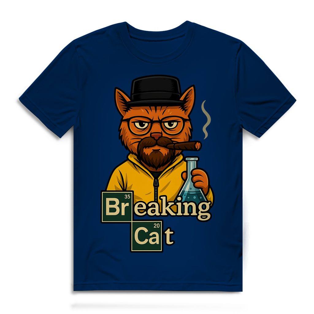 Breaking Bad Breaking Cat Katze - Herren Premium Bio T-Shirt Navy