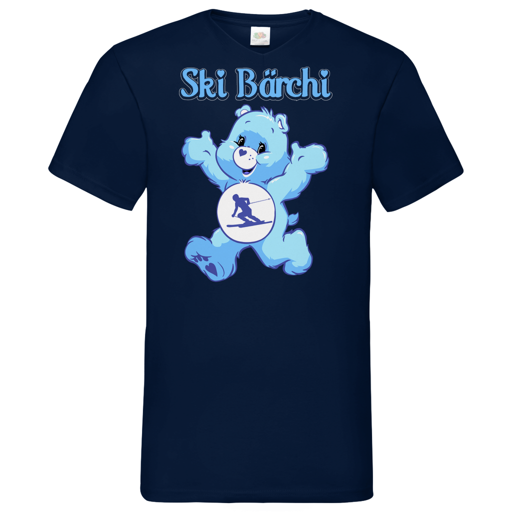 Ski Bärchi - Glücksbärchi - Herren V-Neck Shirt Navy