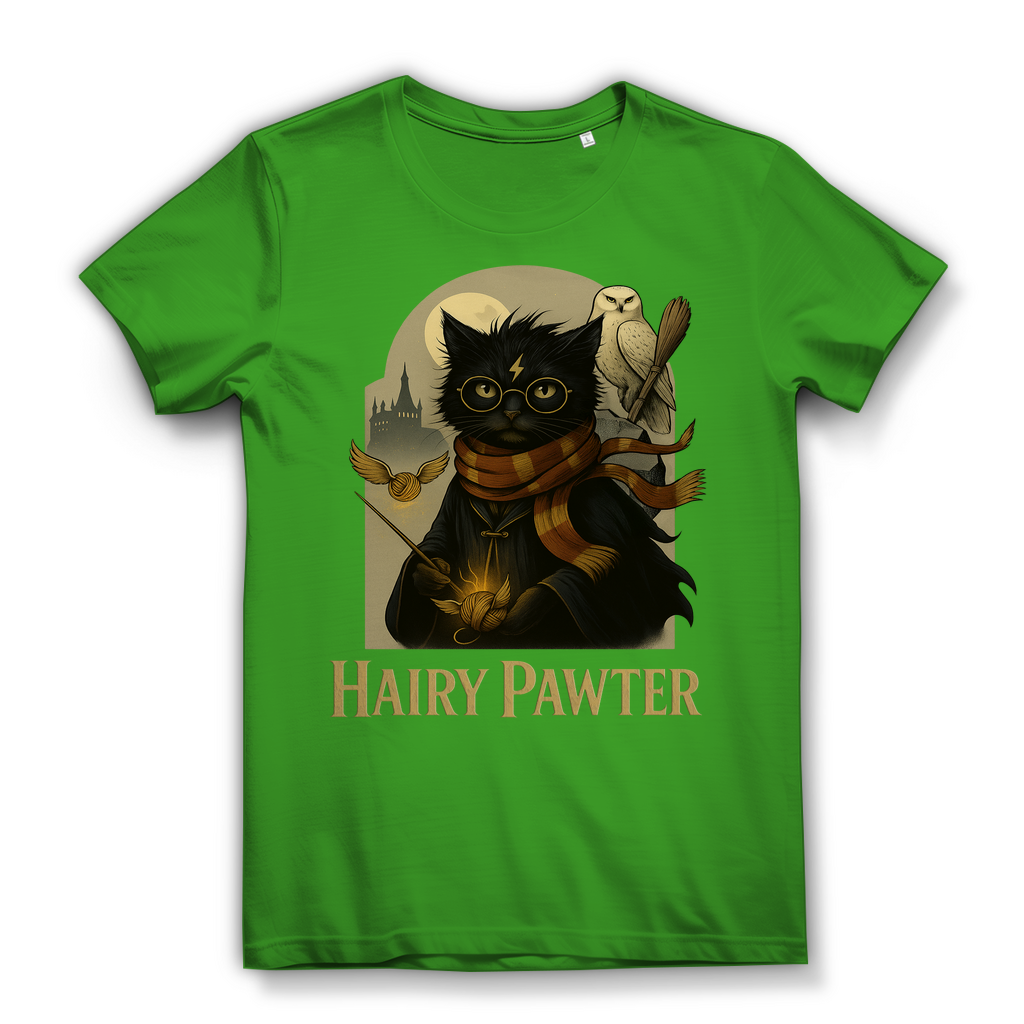 Hairy Pawter Harry Potter Katze - Damen Premium Bio T-Shirt Real Green