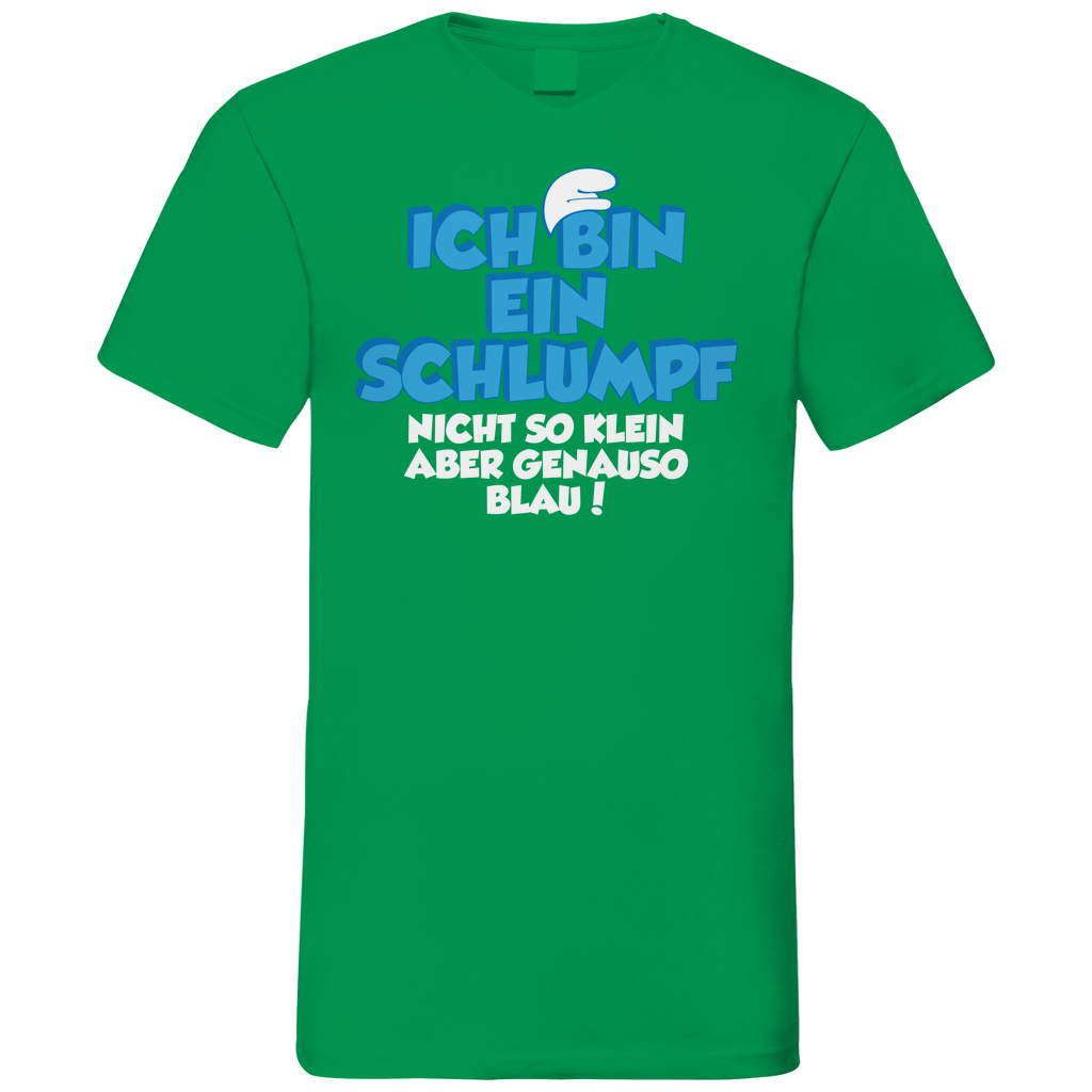 Ich bin ein Schlumpf nicht so klein aber genauso blau - Herren V-Neck Shirt Kelly Green