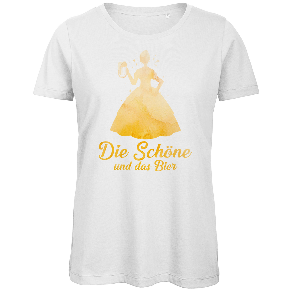 Die schöne und das Bier - Prinzessin Aquarell - Damen Premium Bio T-Shirt White