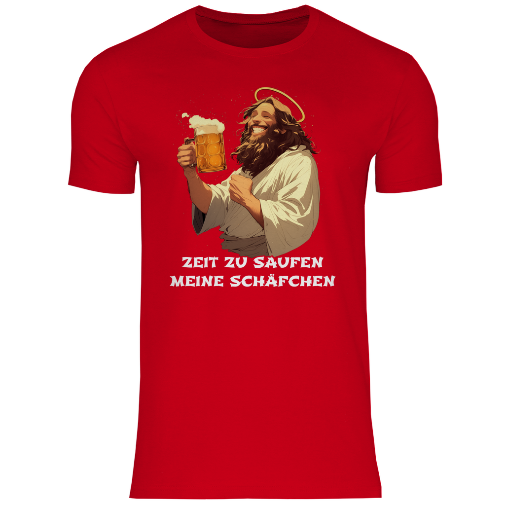 Zeit zu saufen meine Schäfchen - Herren Shirt Red