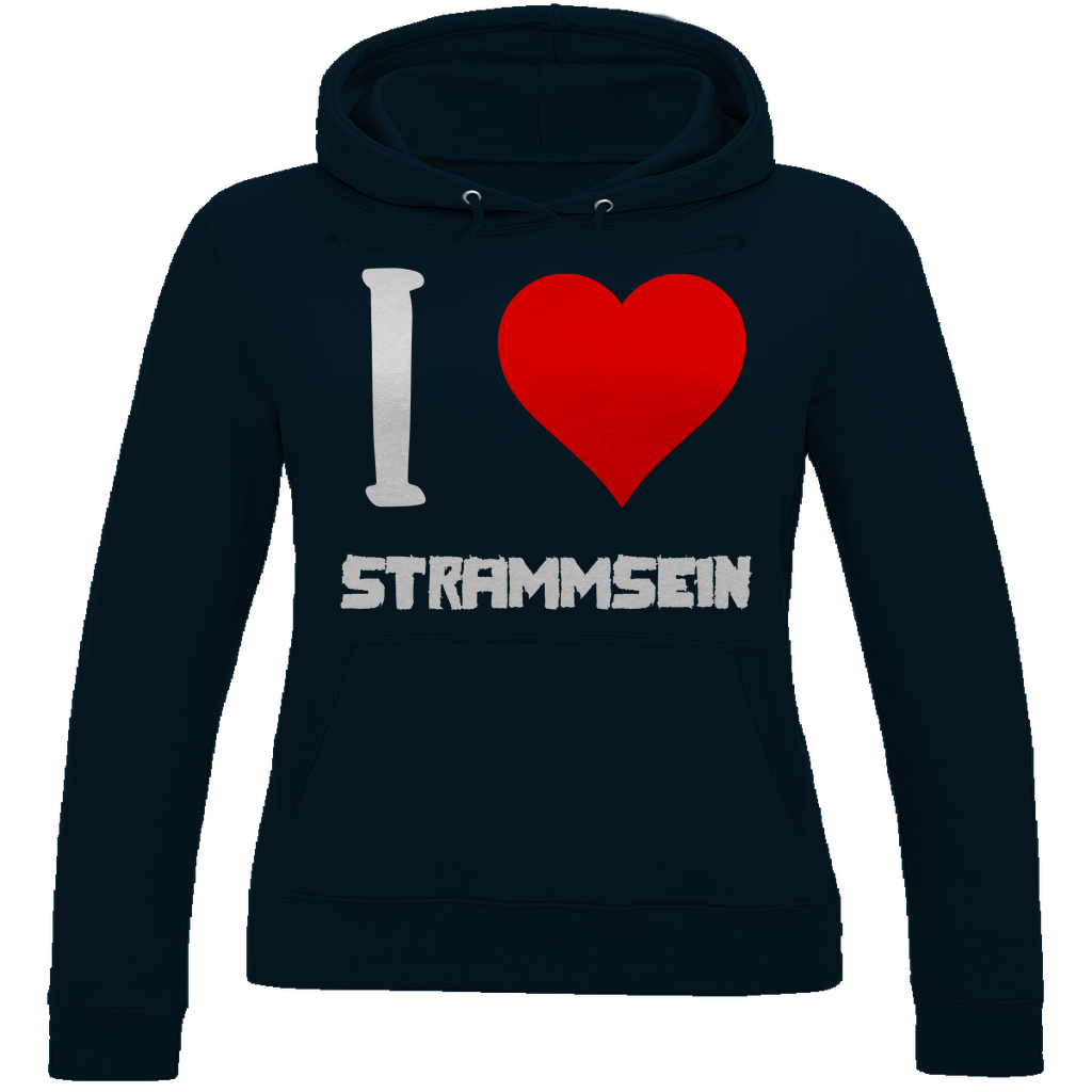 I love Strammsein - Damen Hoodie New French Navy