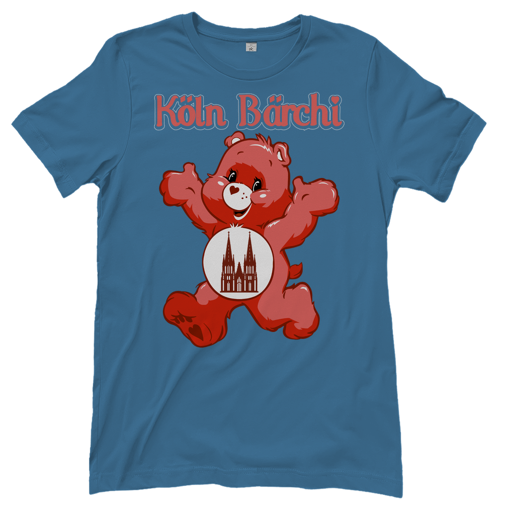 Köln Bärchi Rot - Glücksbärchi - Damenshirt Stone Blue