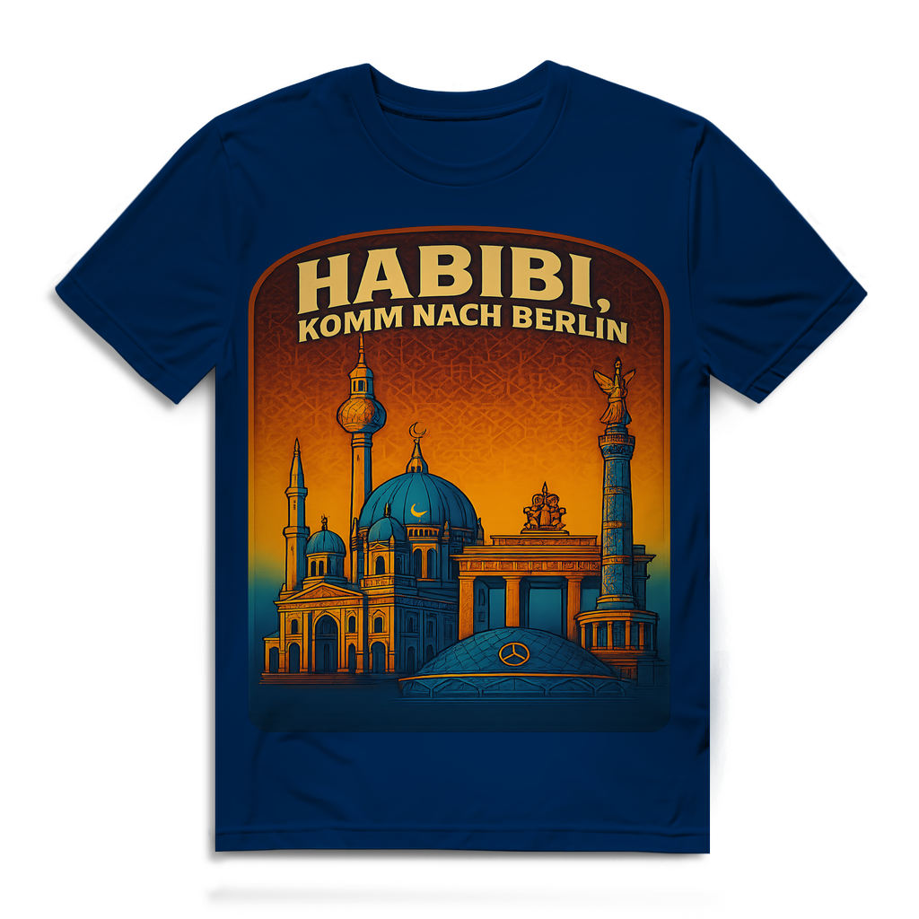 Habibi komm nach Berlin - Herren Premium Bio T-Shirt Navy