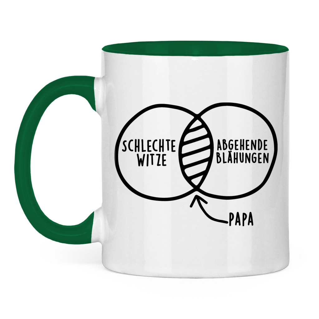 Papa schlechte Witze abgehende Blähungen - Tasse zweifarbig Green