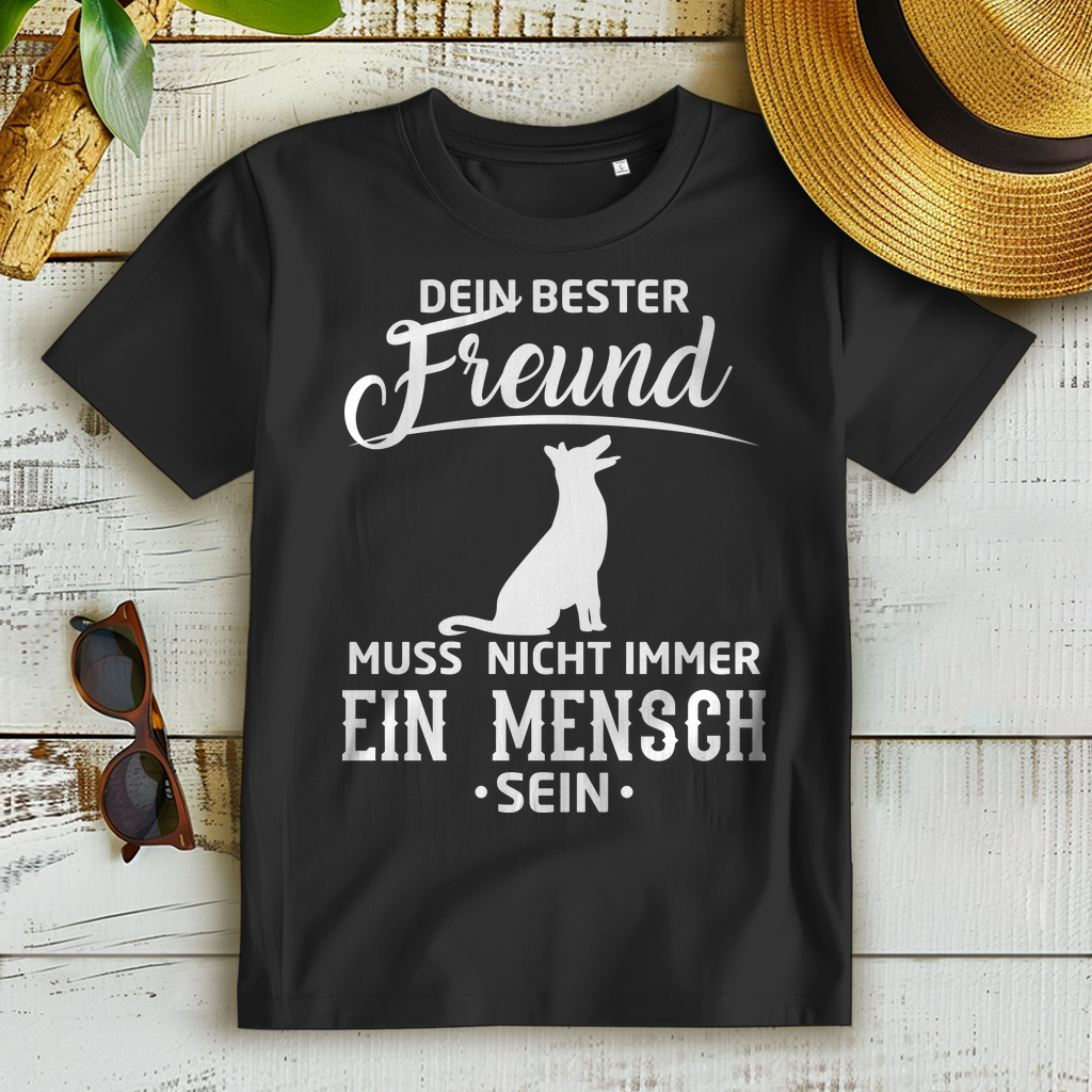 Lustiges Hunde T-Shirt Frauen – Wahre Freundschaft hat vier Pfoten Design